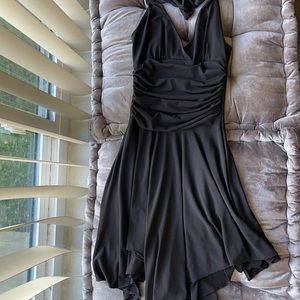 Short black halter dress